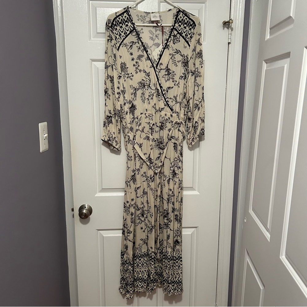 Knox Rose Black and White Floral Print Maxi Dress Size XXL (FLAW!)